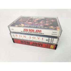 Bon Jovi Cassette Tape Lot Slippery When Wet Blades Of Glory New Jersey